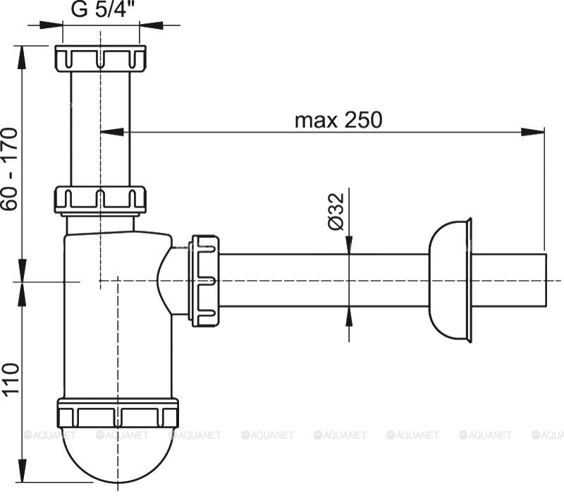 Сифон для раковины AlcaPlast A430