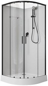 Душевая кабина Aquanet Passion EVO R Black 80x80, поддон низкий, двери раздвижные